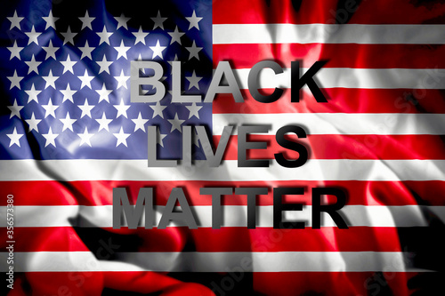 Black lives matter on American flag