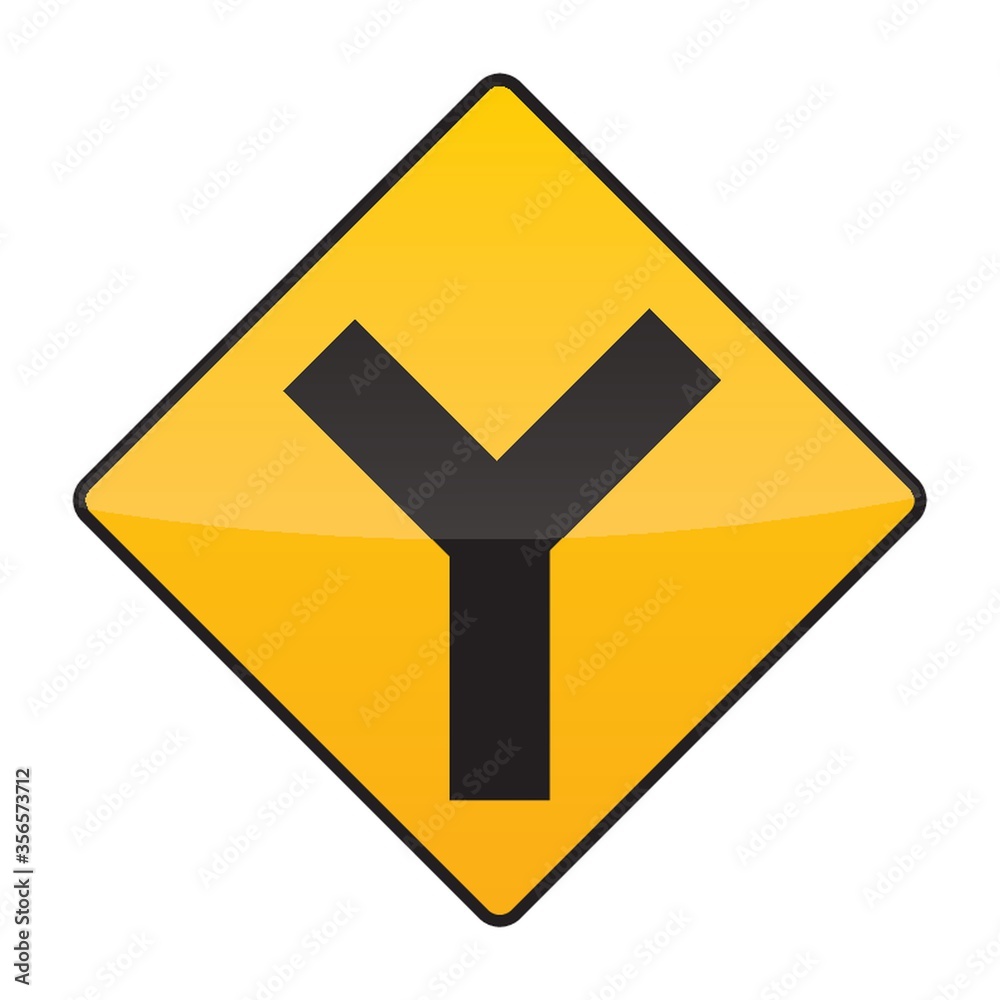 y intersection ahead