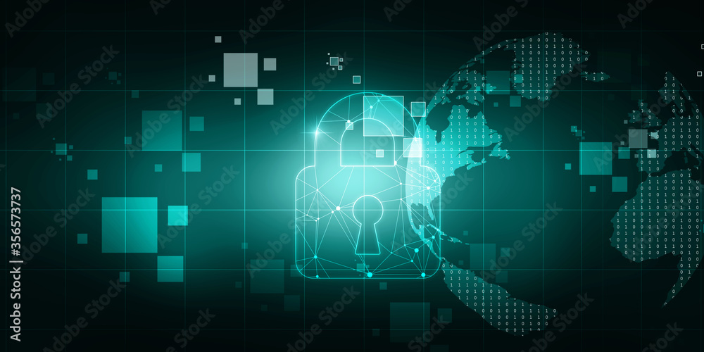 2d illustration Safety concept: Closed Padlock on digital background 2d illustration Safety concept: Closed Padlock on digital background