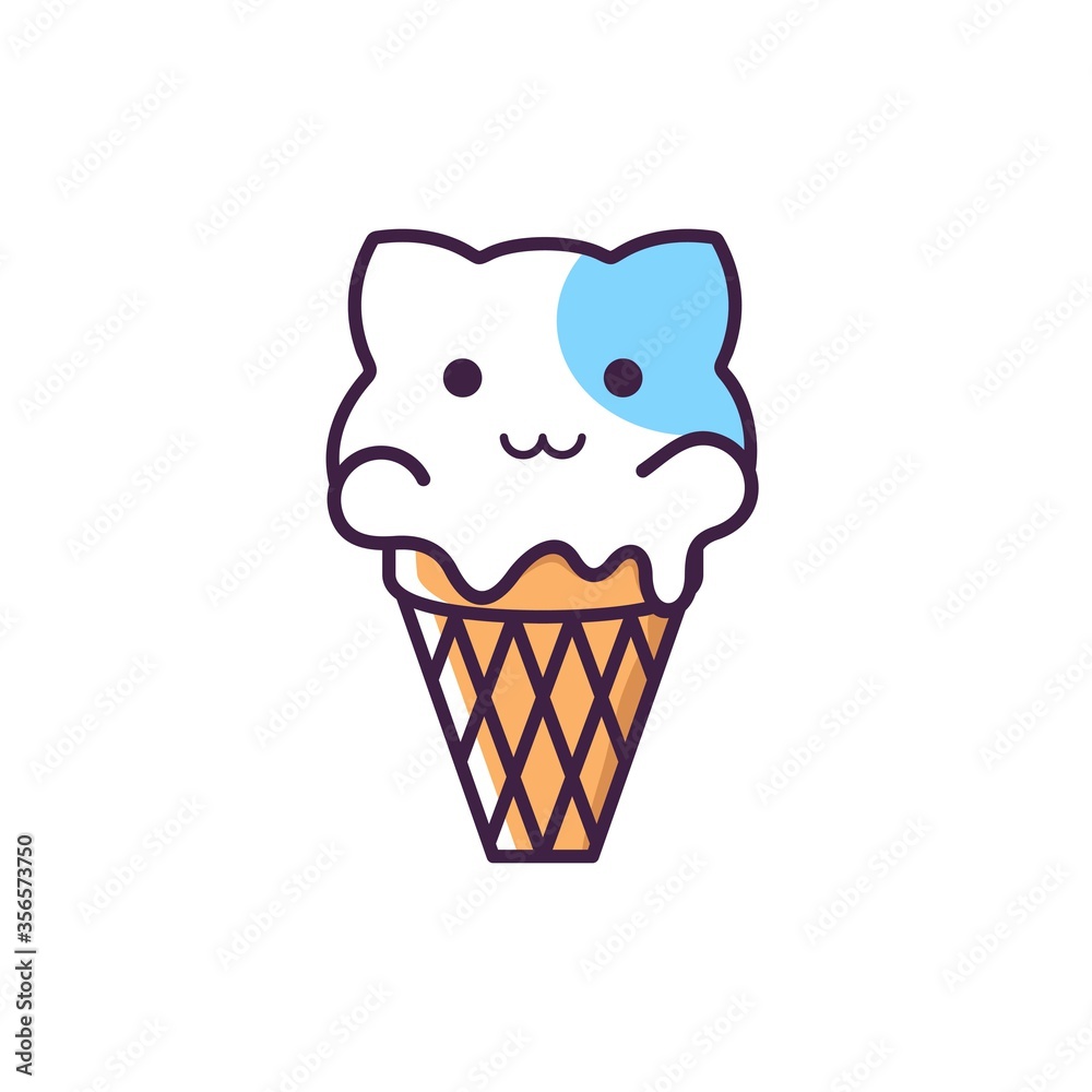 ice cream cat mascot vector logo template ice cream cat mascot vector logo template
