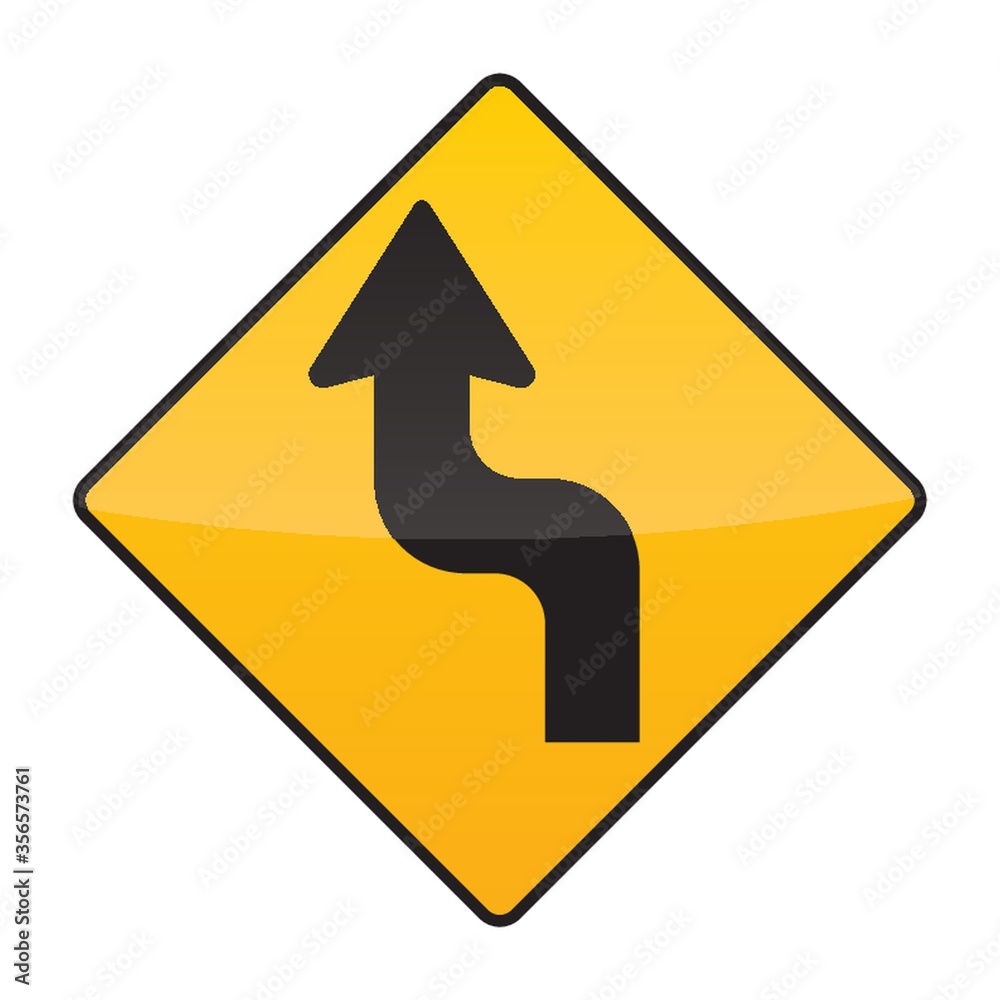reverse turn left warning sign reverse turn left warning sign