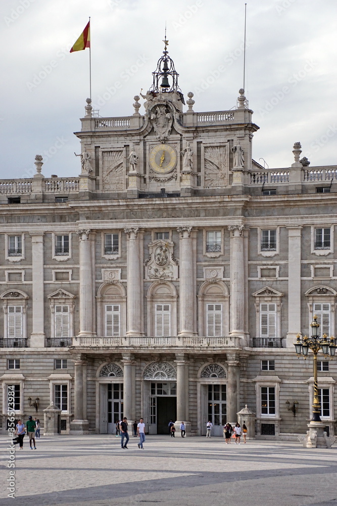 The Royal Palace of Madrid (Palacio Real de Madrid), the official residence of the Spanish Royal Family in Madrid, Spain.