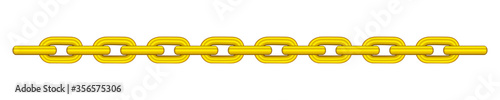 gold chain isolated on white background, golden chain steel, illustration chains