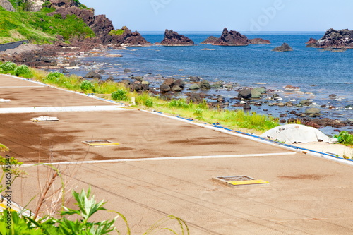 Canvastavla 能登半島外浦エリアの塩田風景、石川県珠洲市にて