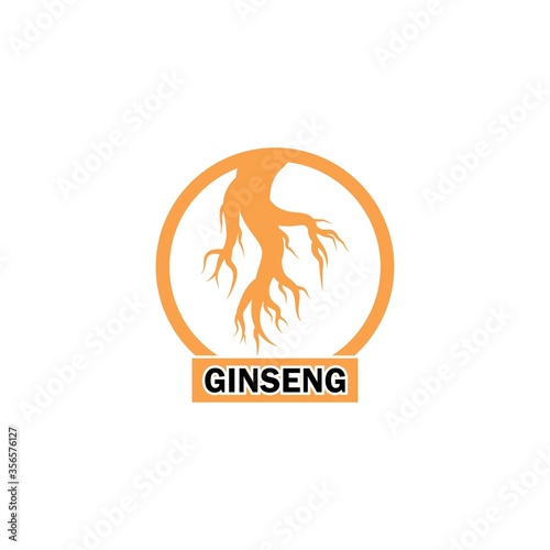set of ginseng logo for herbal medicine illustration icon