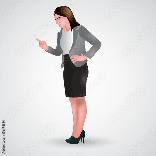 businesswoman pointing finger