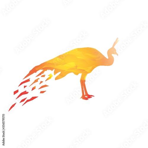 double exposure of peacock and flames