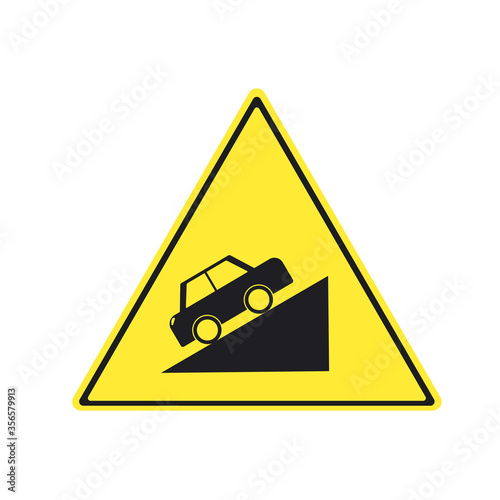 Road sign - beware steep road uphill