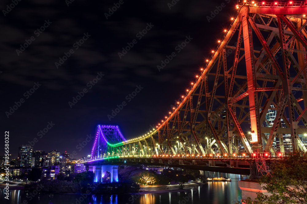 Story Bridge Brisbane rainbow color LGBTIQ Pride celebration