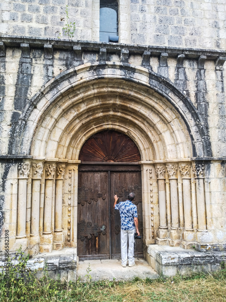 Romanesque doorway of the Church of Santa Maria de Siones