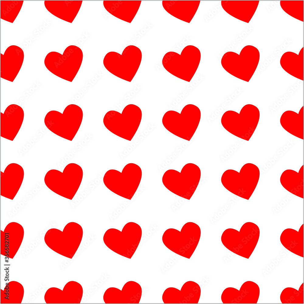 Simple hearts vector patterns. Valentines or thanksgiving day  concept. Graphic background design made of red heart with white background.
