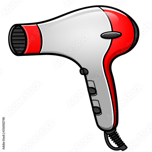 Vector  hair dryer cartoon isolated