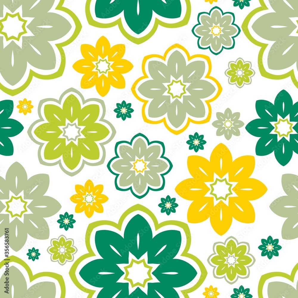 Beautiful floral pattern. Seamless pattern. Flowers. Bright buds, leaves, flowers. Flowers for greeting cards, posters, flyers. Flower shop. Seamless floral pattern, decorative buds. Bright color. 