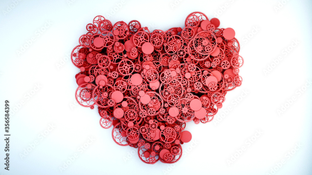 the healthy heart from gears. Anatomy concept. 3d rendering. the healthy heart from gears. Anatomy concept. 3d rendering.