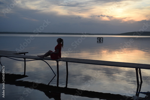 The landscape and sunset