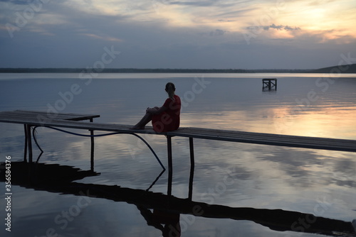 The landscape and sunset