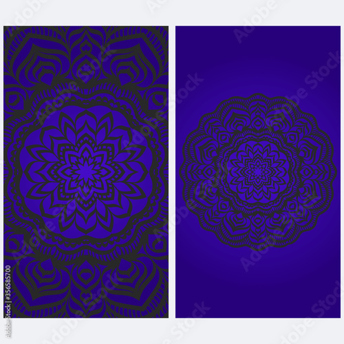 Templates card with mandala design. Vector illustration. For visit card, business, greeting card invitation
