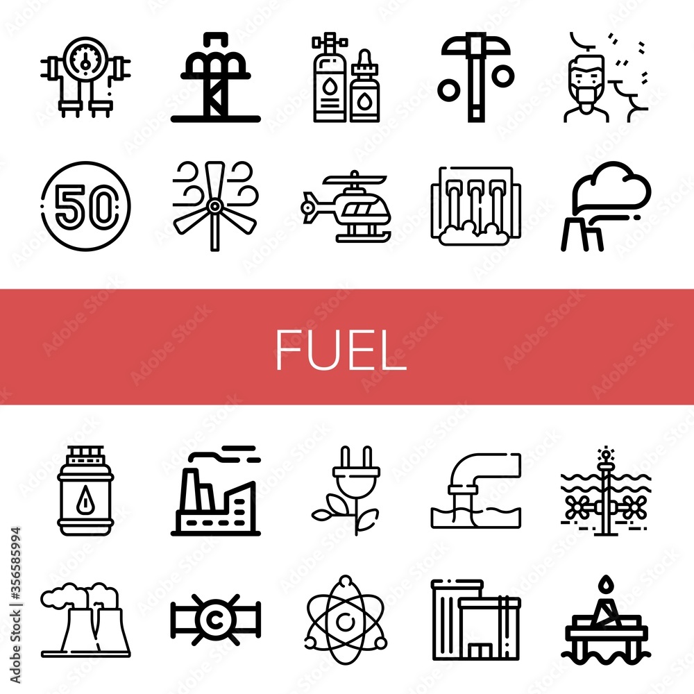Set of fuel icons