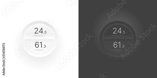 Control knob used for regulating. UI and UX Kit. Control center design. Progress bar. Temperature control. Eps 10.