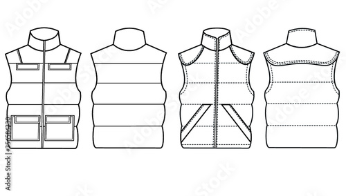 Set of vector vest working clothes illustration without color