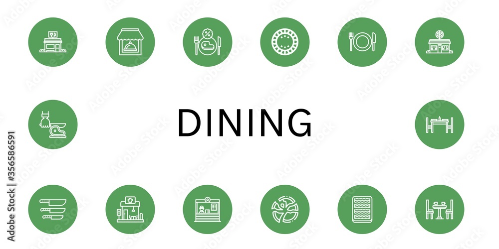 Set of dining icons Set of dining icons