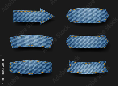 Vector set of jeans tag label design