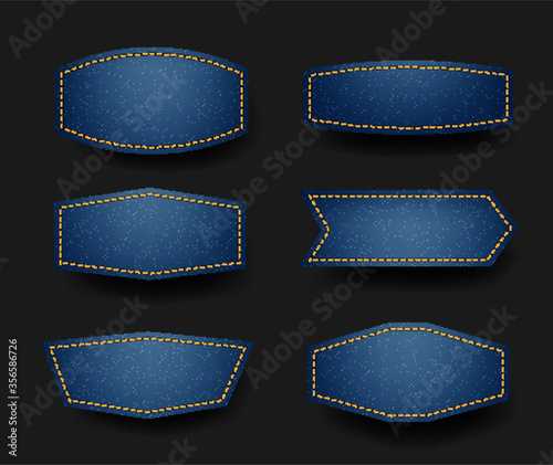Vector set of jeans tag label design