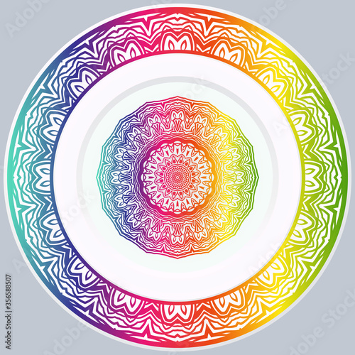 decorative plates for interior design. Empty dish, porcelain plate mock up design. Vector illustration.
