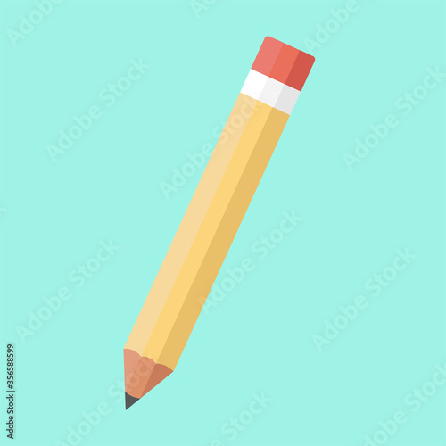 sharp pencil with an eraser at the end for work and study