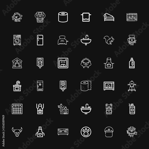 Editable 36 domestic icons for web and mobile