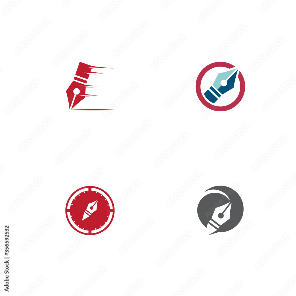 Set Nib Logo Template vector Set Nib Logo Template vector
