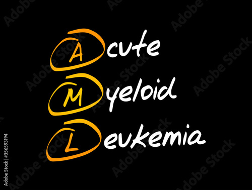 AML - Acute Myeloid Leukemia acronym, medical concept background