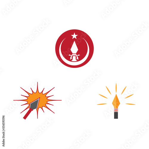 Set Spear Logo Template vector