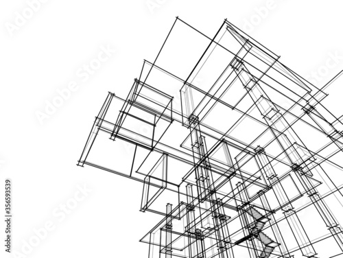 
building concept abstract architecture 3d illustration