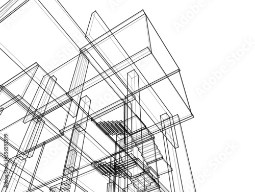 
building concept abstract architecture 3d illustration