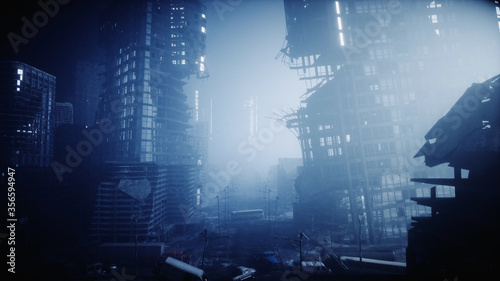 Foto Apocalypse city in fog