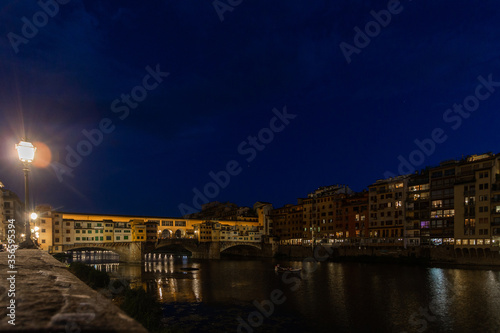 streets and houses of florence at night