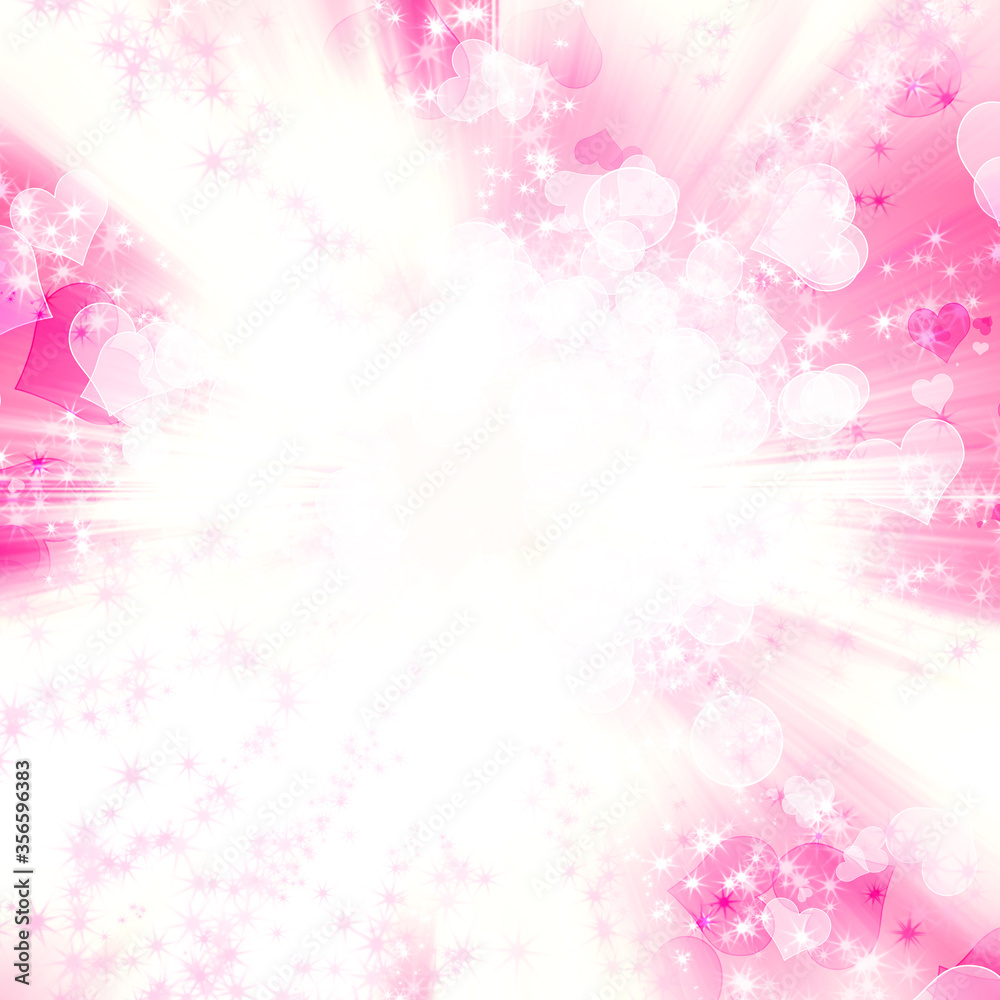romantic background with hearts and stars