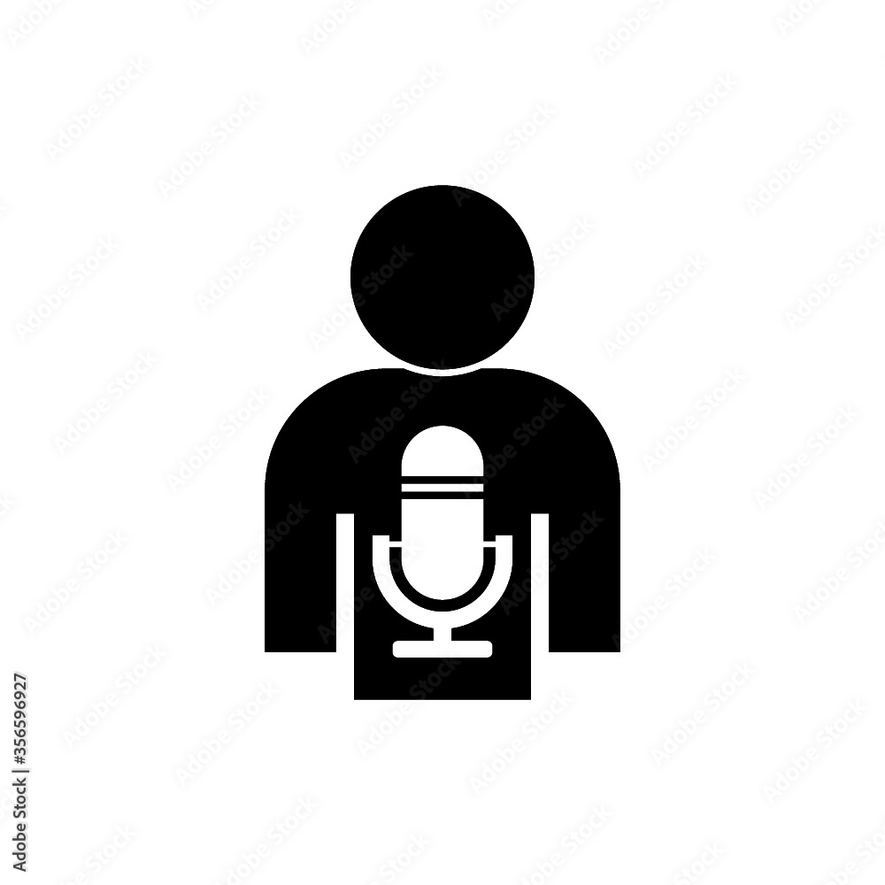 Reporter man icon isolated on white background Reporter man icon isolated on white background