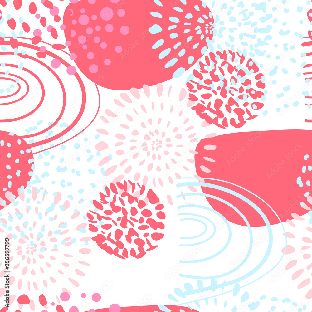 Doodle style element of seamless pattern. Colorful abstract shapes. Vector print design