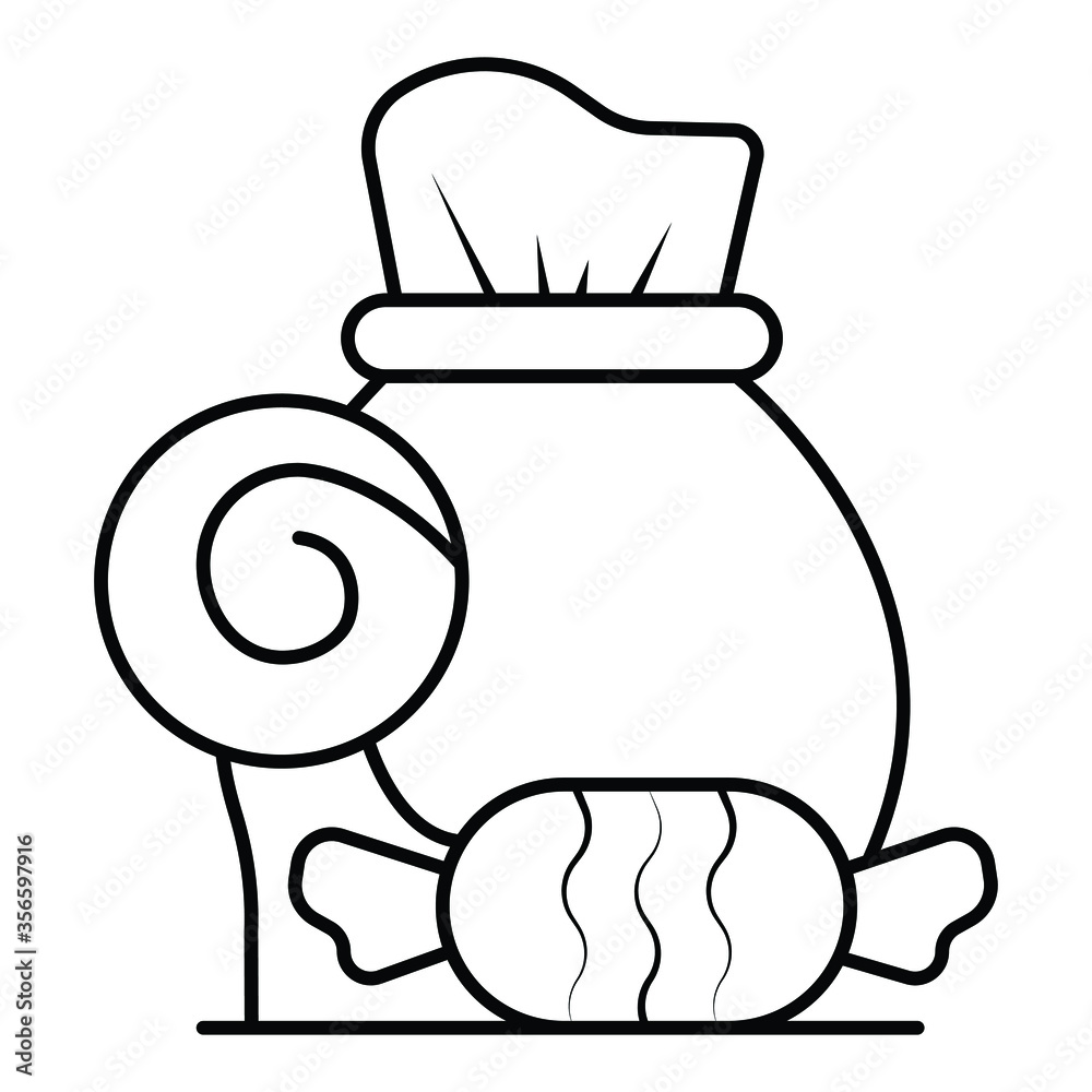 sweet candies bag vector icon sweet candies bag vector icon