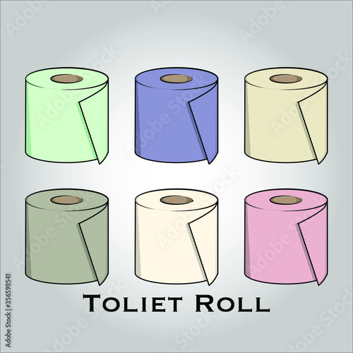 Toliet Paper (toliet paper roll) flat icon vector. Isolated objects. Vector illustration. Simple vector for Graphic design. Hygienic Concept. 