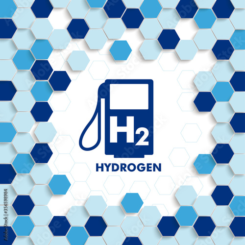 H2 Gas Pump Blue Hexagon Structure