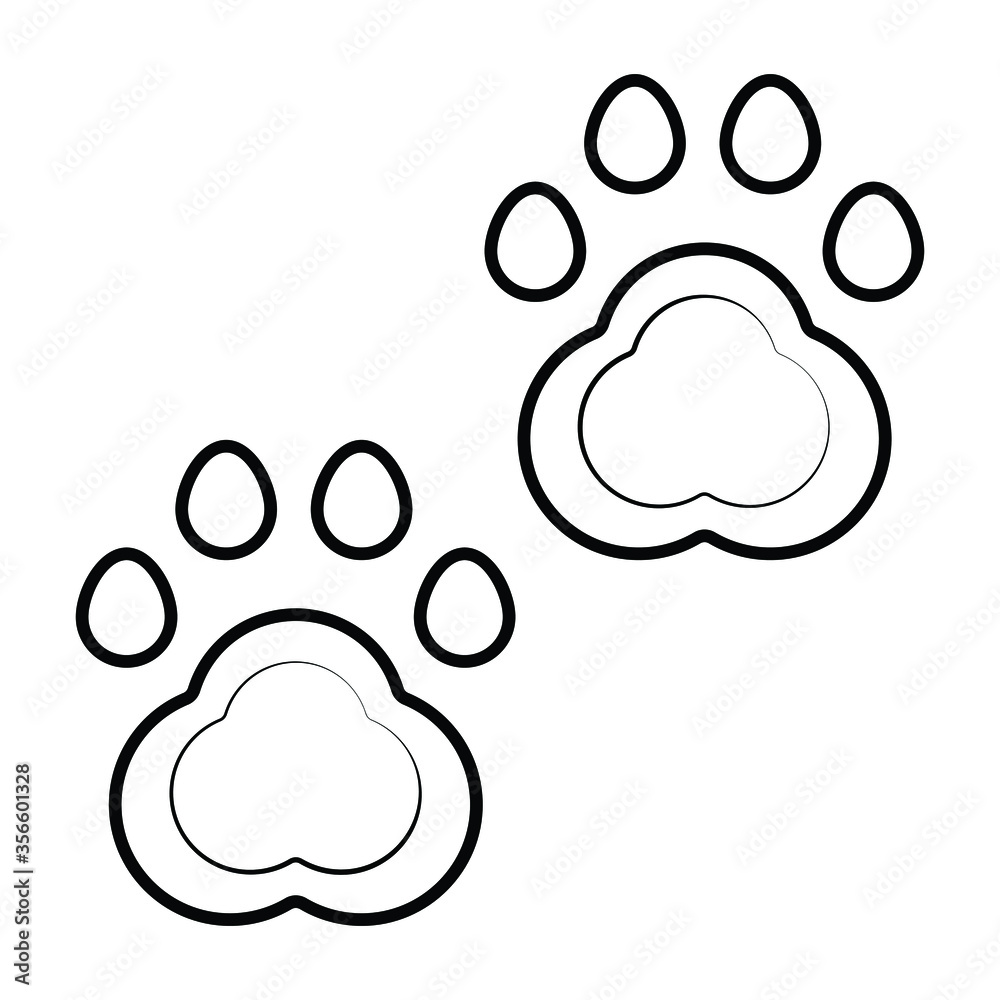 Obraz premium dog paw print icon vector