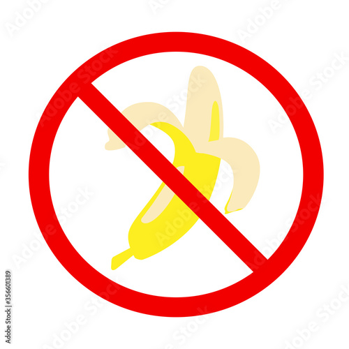 banana warning sign isolated on white background