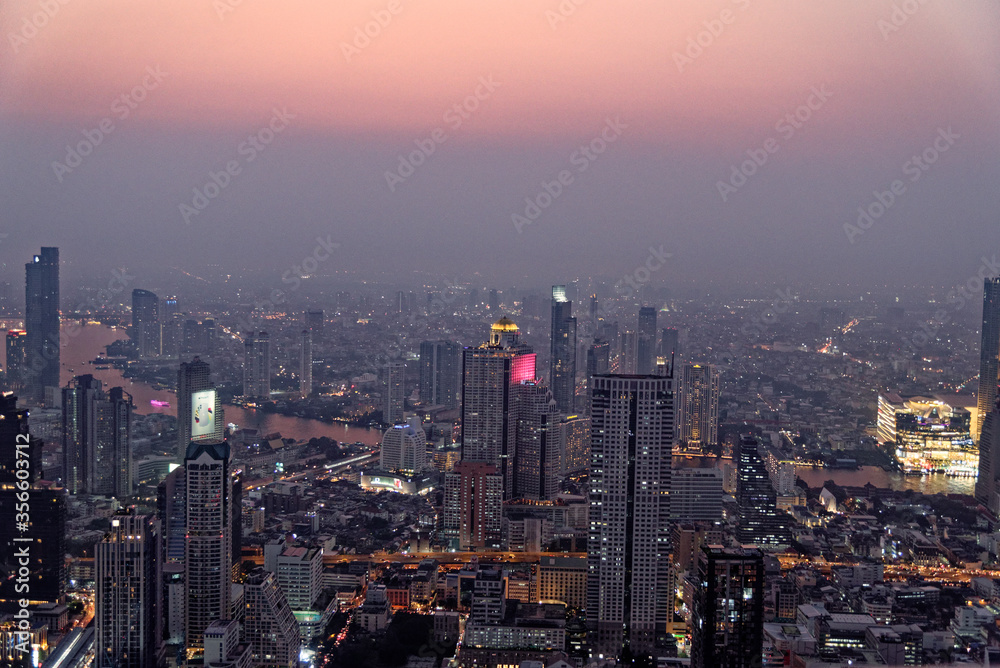 City skyline of Bangkok at night - Thailand