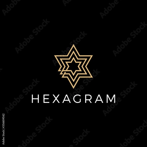 hexagram stars logo vector icon illustration photo
