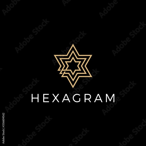 hexagram stars logo vector icon illustration
