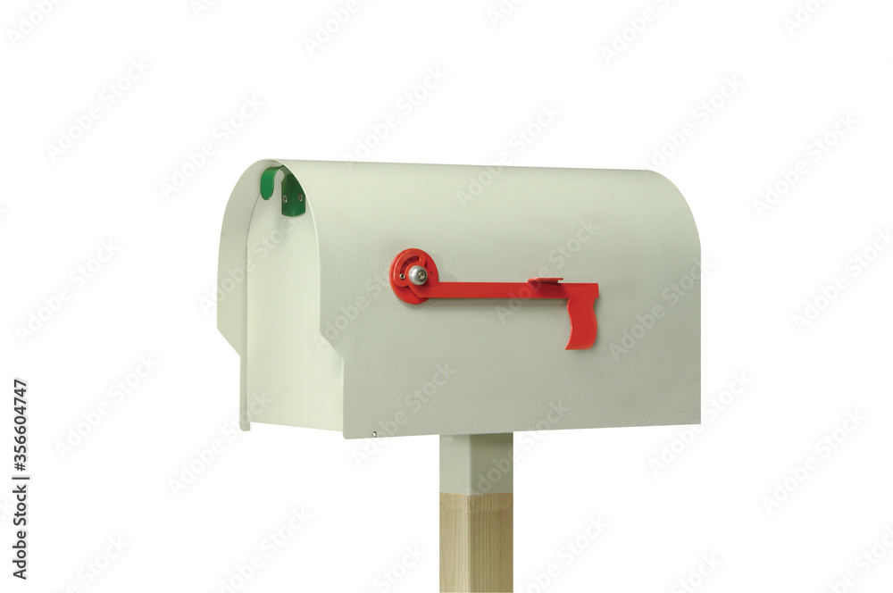 isolated white american style mail box