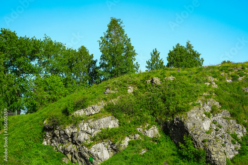 Landscape - nature in summer, greenery and rocks